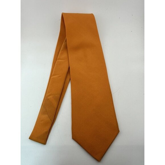 VTG ASSORTED LOT OF 3 - Bright Orange Silk Ties Made in Italy - Picture 8 of 11